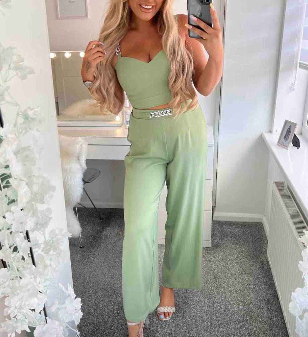 Conjunto verde menta