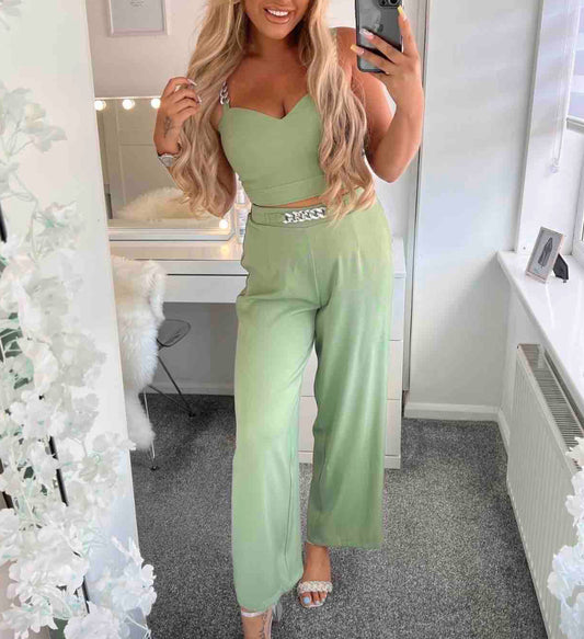 Conjunto verde menta